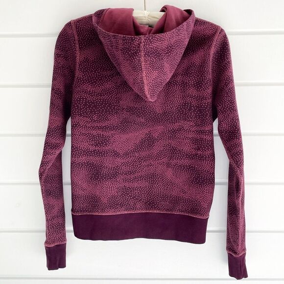 Converse Women's Polka Dot Speckled Large Logo Hoodie Sweatshirt Size XS Maroon - Picture 2 of 9